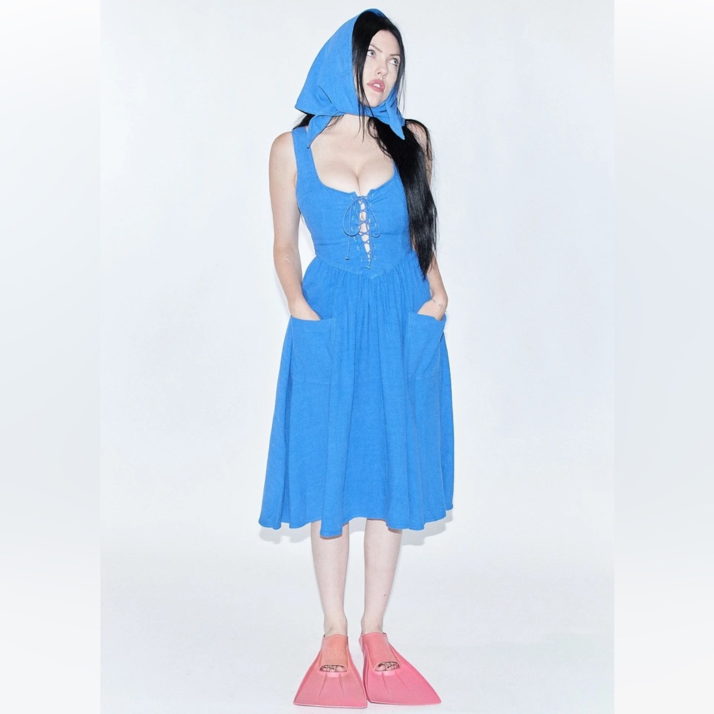 Farm Chores Dress in French Blue